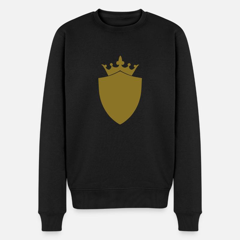 Krone Wappen - Männer Premium Bio Pullover - Schwarz