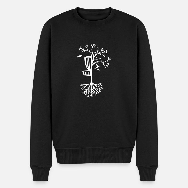 Disk Golf Tree Frisbee Game Player - Økologisk premium-sweatshirt til mænd - sort