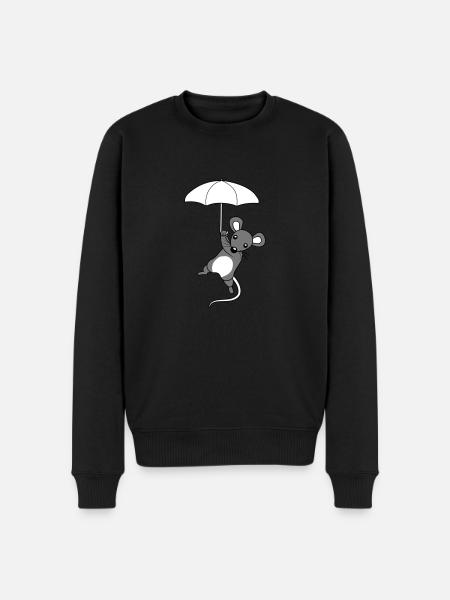 Cute Flying Mouse - Men's Premium Organic Jumper - black