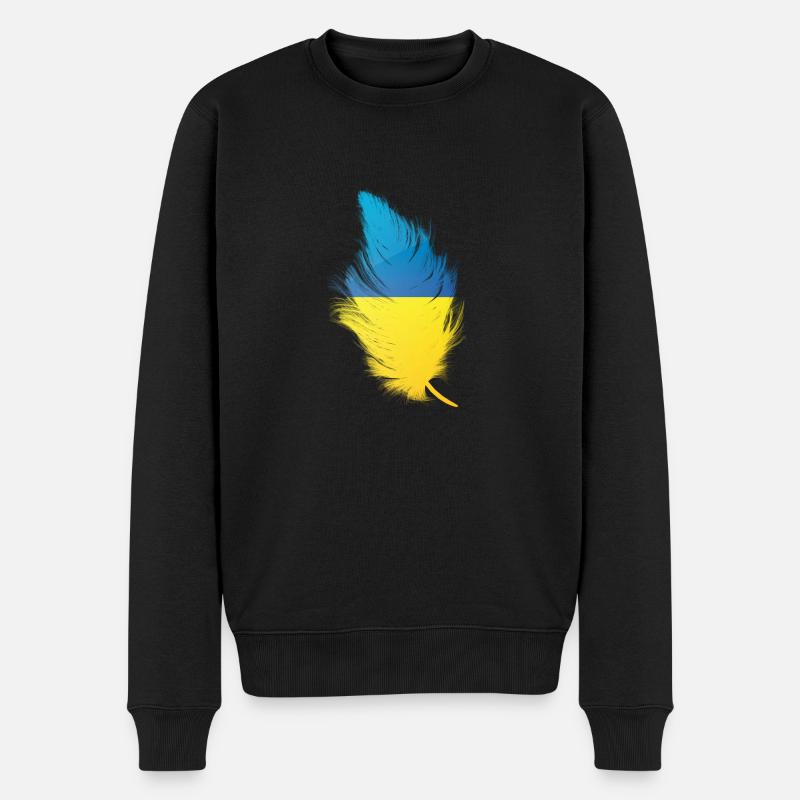 Plume Ukraine - Pull Premium bio Homme - noir