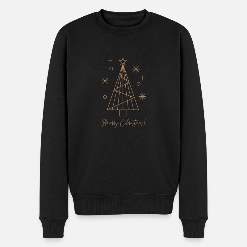 Merry Christmas Weihnachtsbaum Design - Männer Premium Bio Pullover - Schwarz