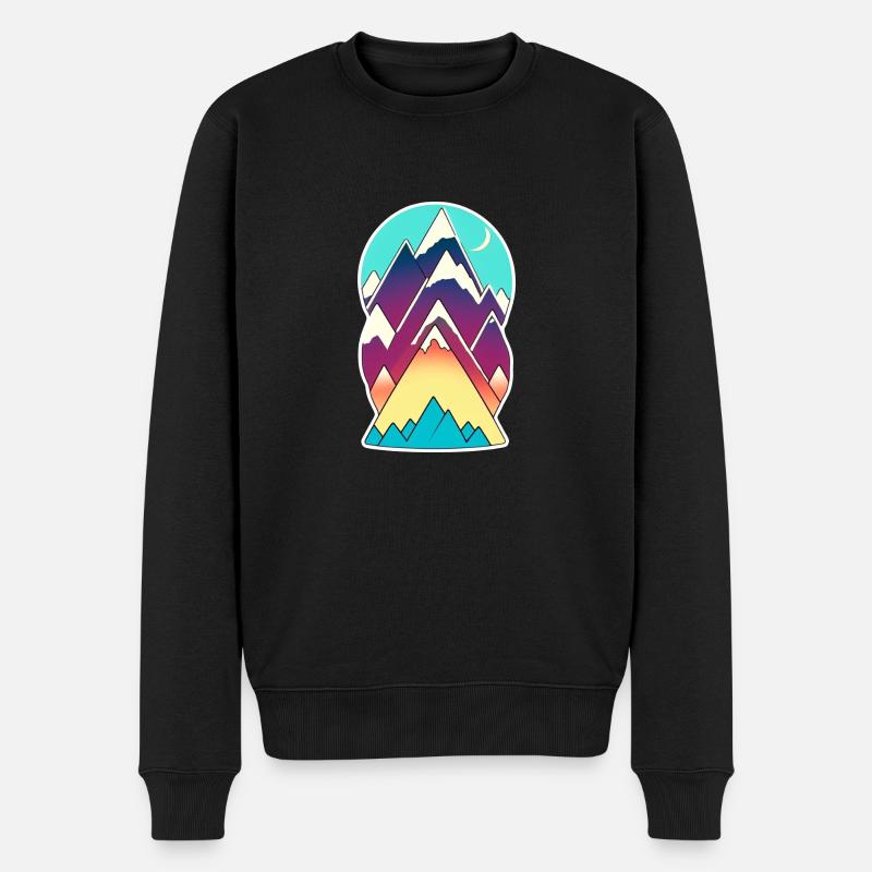 Berg und Wandern - Männer Premium Bio Pullover - Schwarz