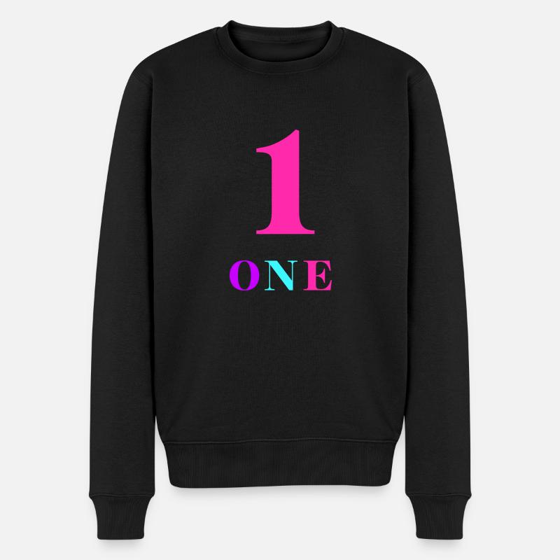 Eins-1-jähriges Jubiläum - Männer Premium Bio Pullover - Schwarz