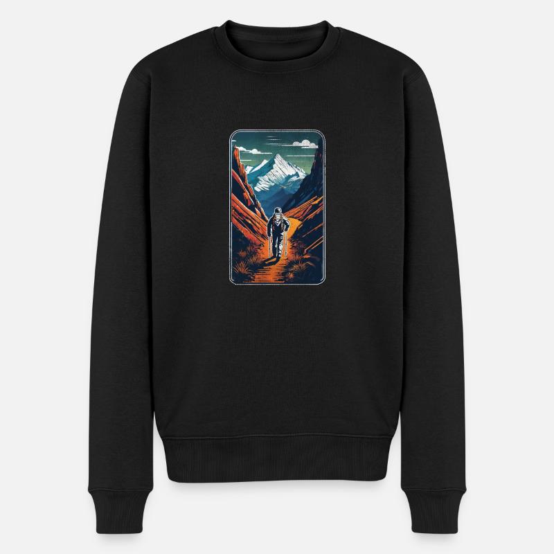 Natur & Bergwandern - Männer Premium Bio Pullover - Schwarz