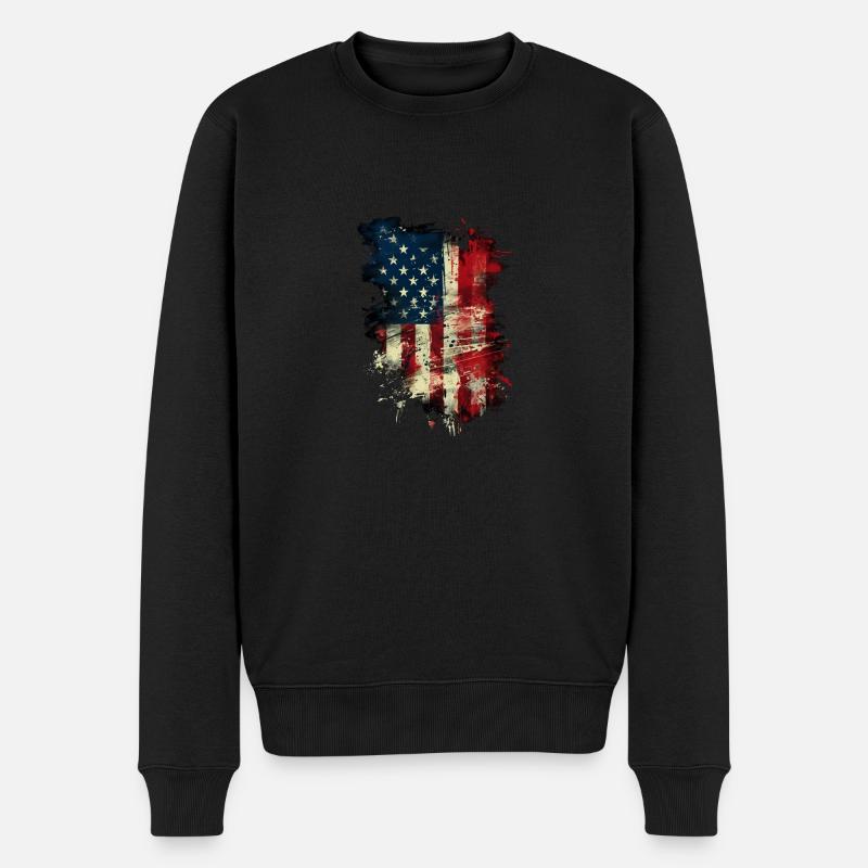 Grunge Amerika - Männer Premium Bio Pullover - Schwarz