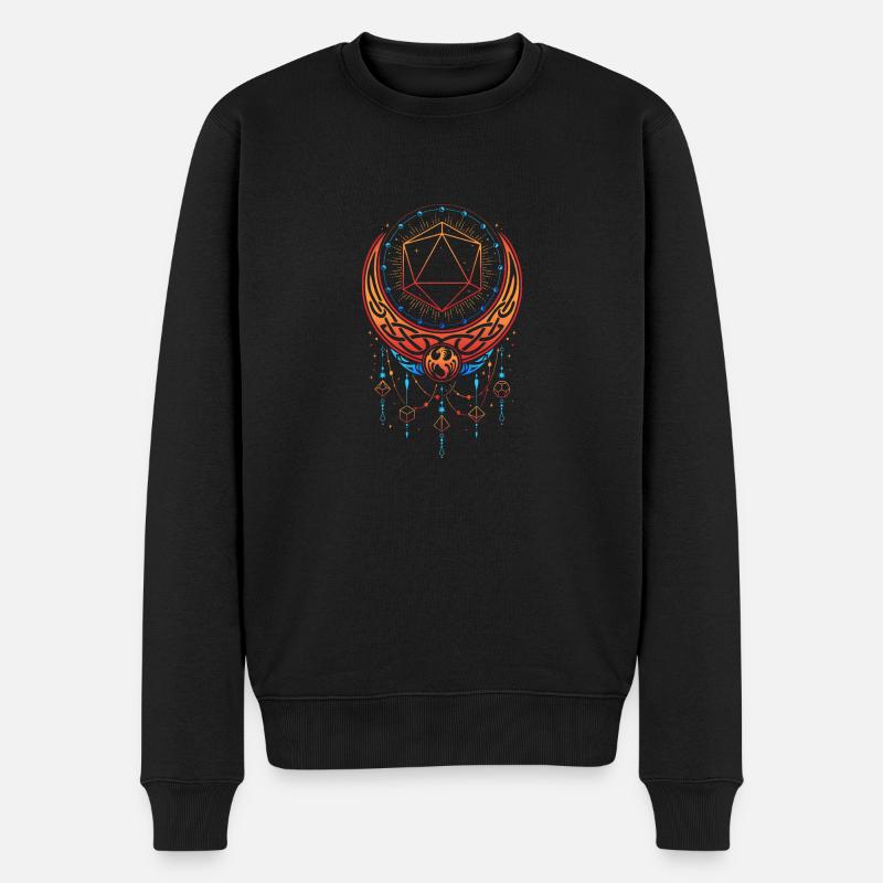 Schwarzmond-Würfel - Männer Premium Bio Pullover - Schwarz