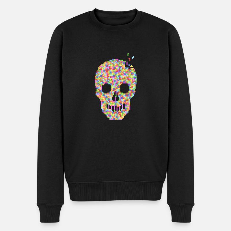 Schädel - ohne Umriss - Männer Premium Bio Pullover - Schwarz