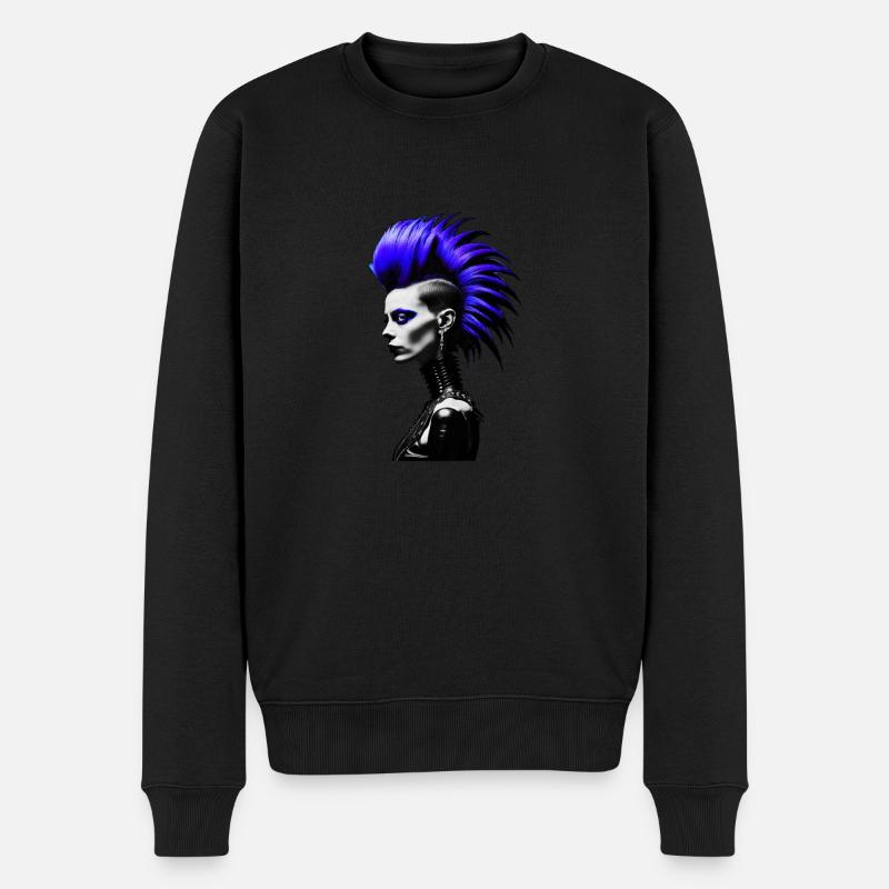 Punk Girl - Männer Premium Bio Pullover - Schwarz