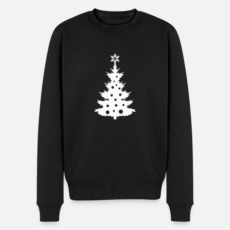 Weihnachtsbaum - Männer Premium Bio Pullover - Schwarz