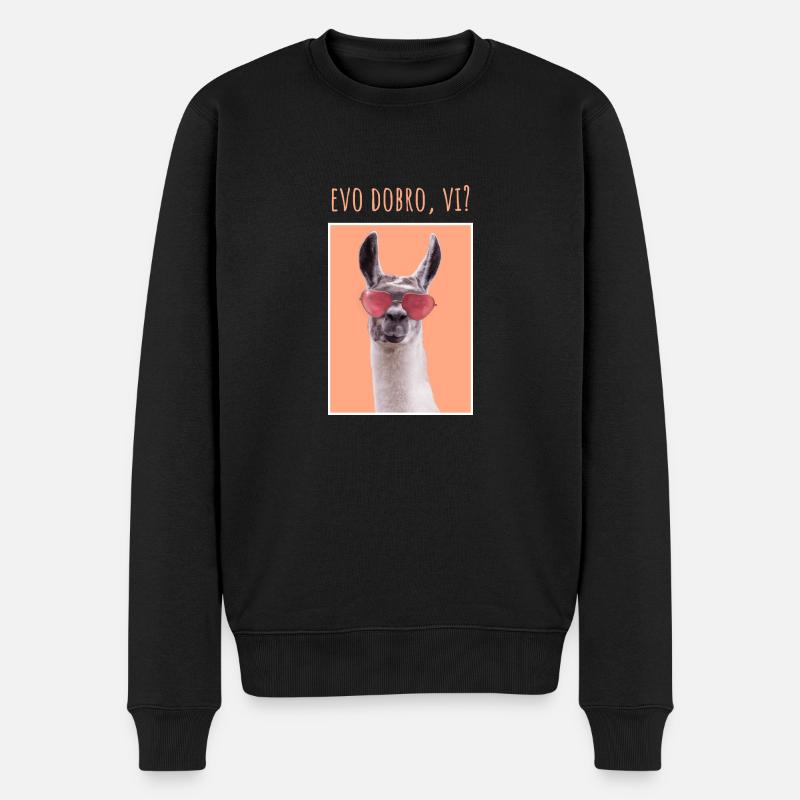 EVO DOBRO VI MAJICA - Männer Premium Bio Pullover - Schwarz