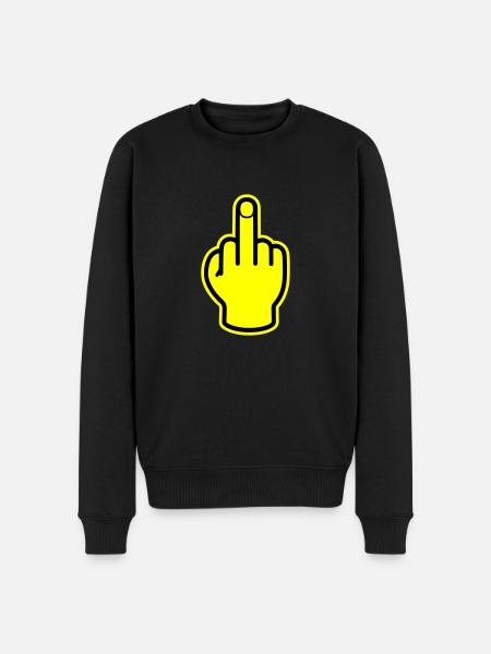 Middle Finger Hand Provocative - Men's Premium Organic Jumper - black