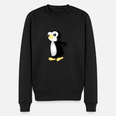 rennender pingu - Männer Premium Bio Pullover - Schwarz