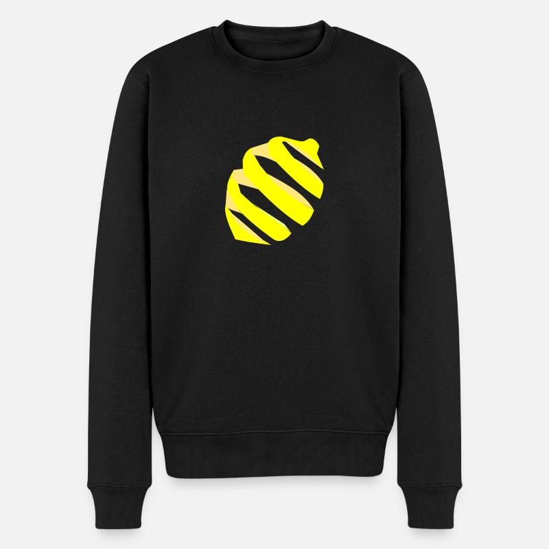 Zitrone - Männer Premium Bio Pullover - Schwarz