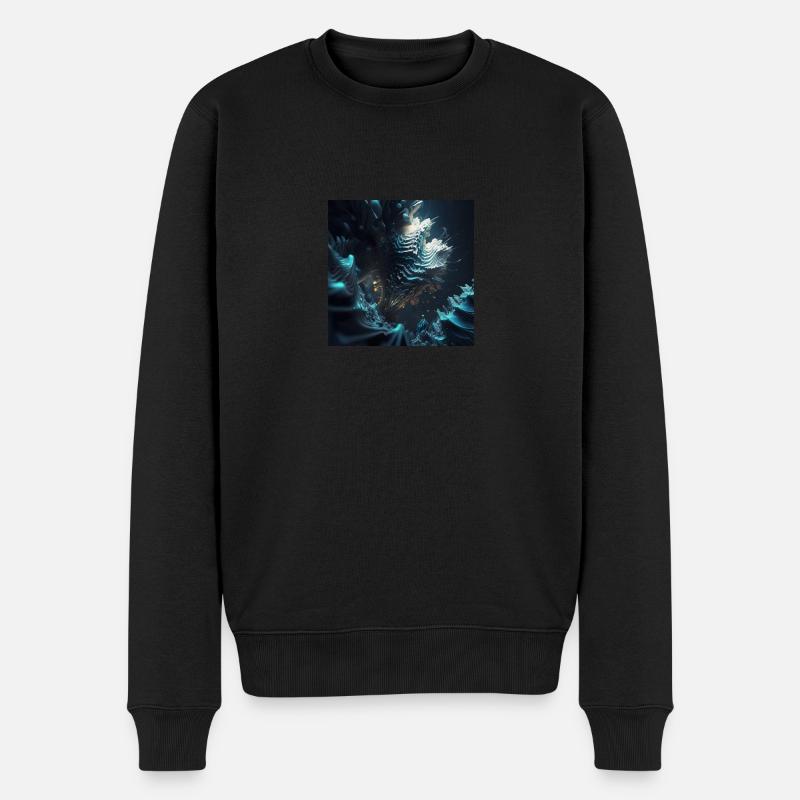 Abstrakter Schädel n°9 - Männer Premium Bio Pullover - Schwarz
