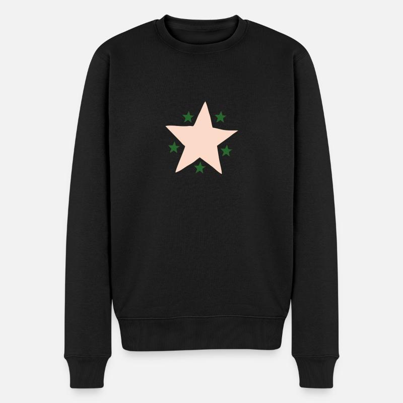 stern rosa grün - Männer Premium Bio Pullover - Schwarz