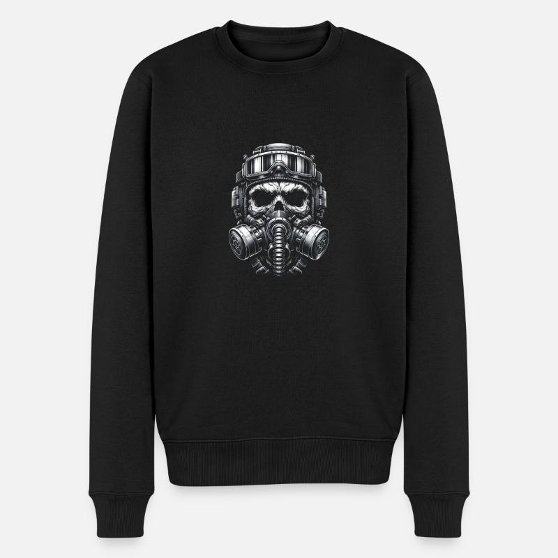 Schädel in Spezialeinheit - Männer Premium Bio Pullover - Schwarz