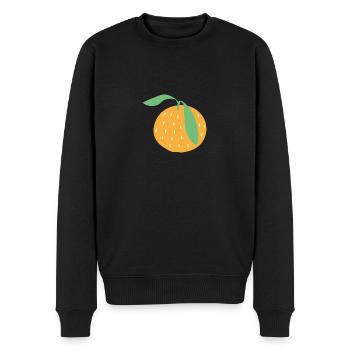 Orange - Männer Premium Bio Pullover - Schwarz - Vorne - Nico (187cm)
