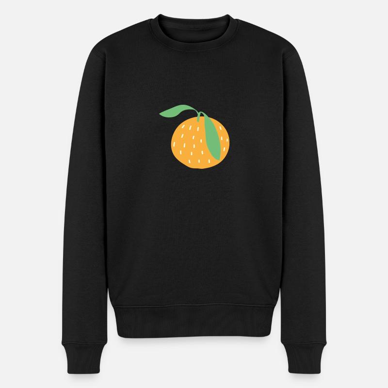 Orange - Männer Premium Bio Pullover - Schwarz