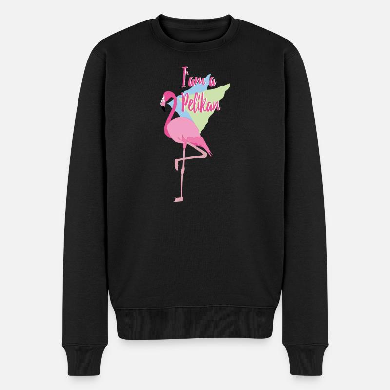I`m a Pelikan - Männer Premium Bio Pullover - Schwarz