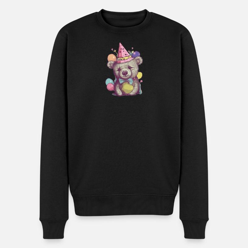 Party-Bär - Männer Premium Bio Pullover - Schwarz