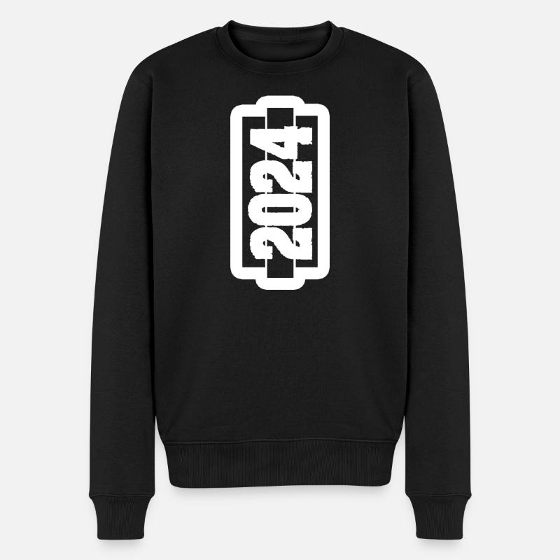 Jahr 2024 - Männer Premium Bio Pullover - Schwarz