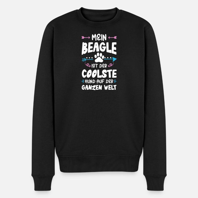 beagle hund spruch - Männer Premium Bio Pullover - Schwarz
