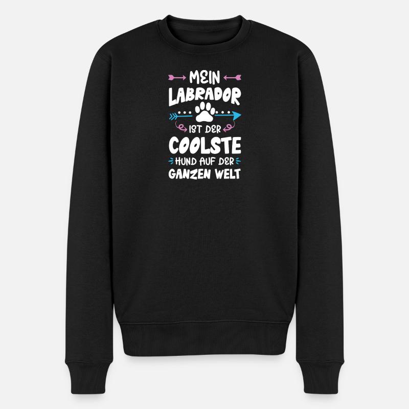 labrador hund spruch - Männer Premium Bio Pullover - Schwarz