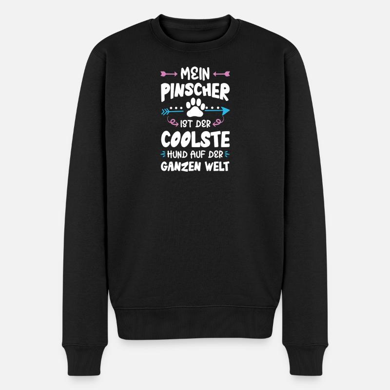 pinscher hund spruch - Männer Premium Bio Pullover - Schwarz