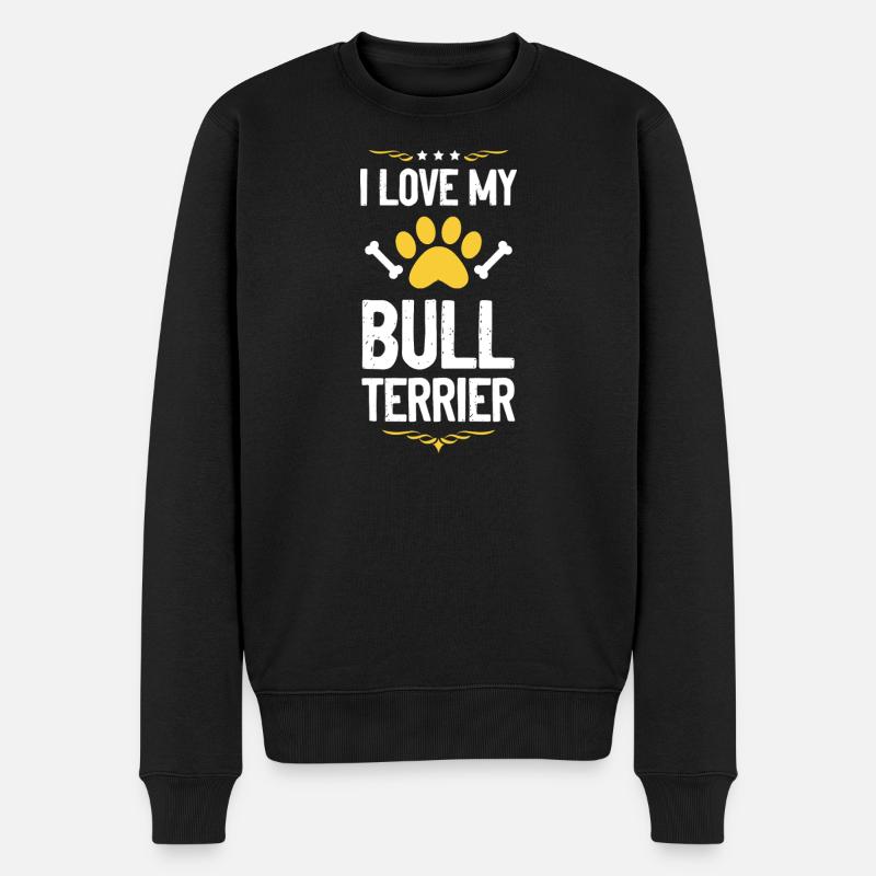 Bull Terrier Pride Patte Imprimé - Pull Premium bio Homme - noir