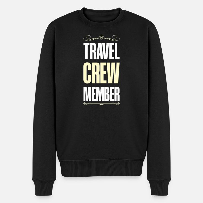 Travel Crew - Männer Premium Bio Pullover - Schwarz