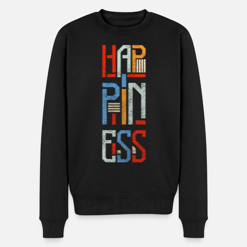Motivation Glücklich Energie - Männer Premium Bio Pullover - Schwarz
