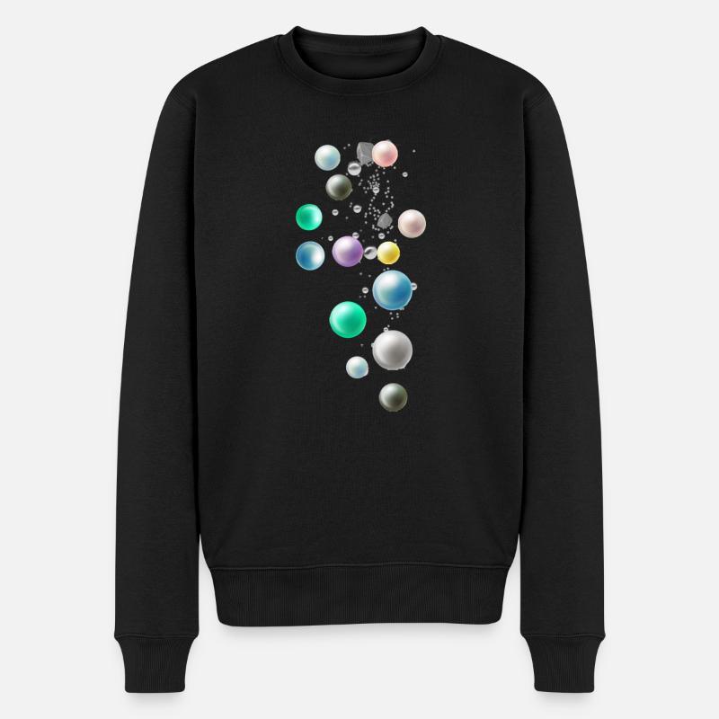 Bunte Perlen, Perlen,perle, Steine - Männer Premium Bio Pullover - Schwarz