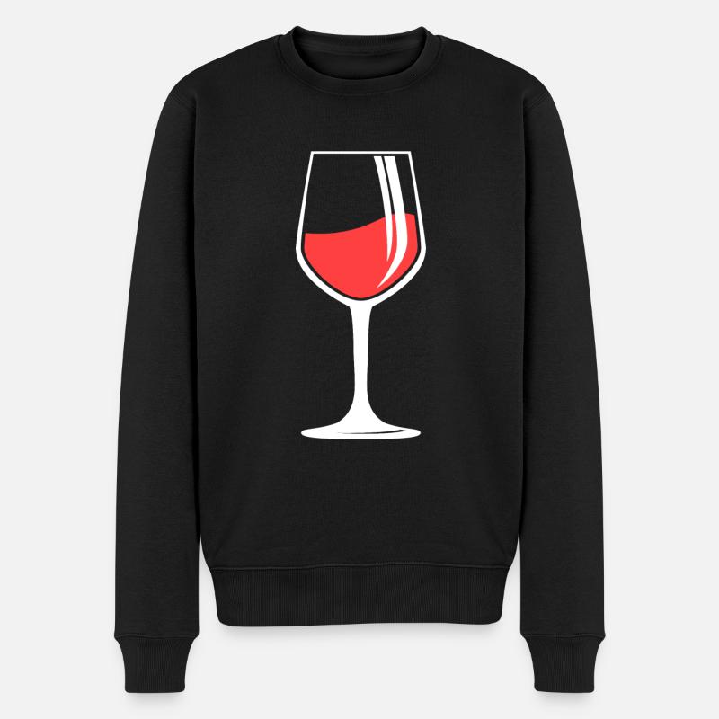 Rotwein Weinglas Wein - Männer Premium Bio Pullover - Schwarz