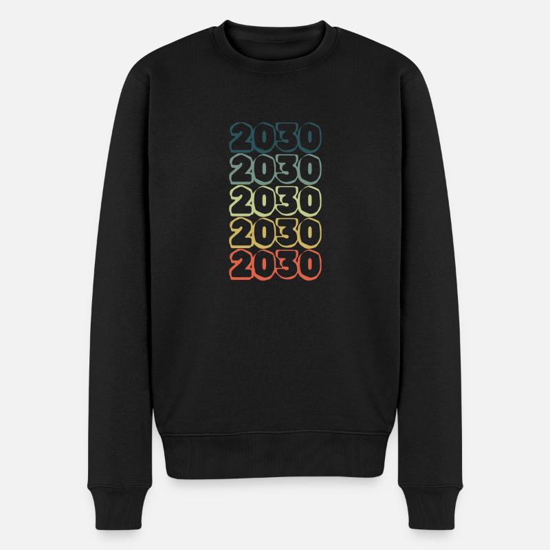 2030 - Männer Premium Bio Pullover - Schwarz