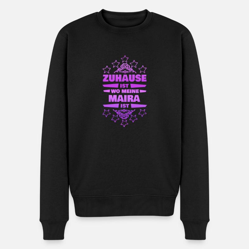 Maira als Freundin - Männer Premium Bio Pullover - Schwarz