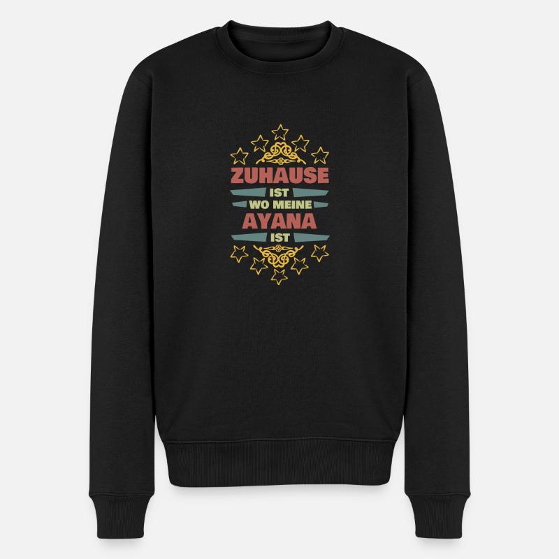 Lebenspartnerin Ayana - Männer Premium Bio Pullover - Schwarz