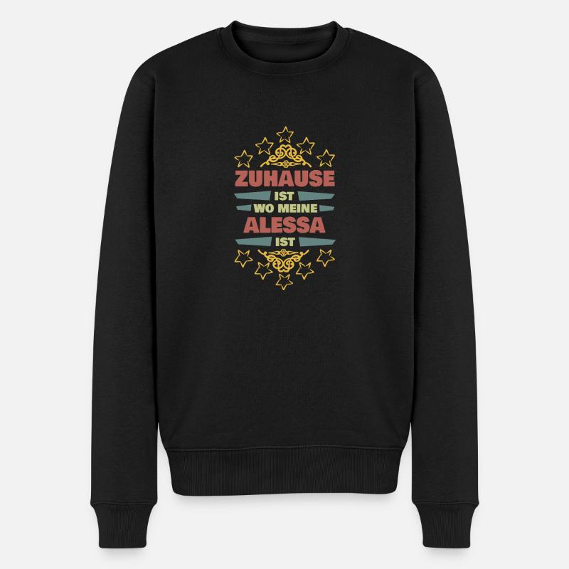 Geschenk für Alessa - Männer Premium Bio Pullover - Schwarz