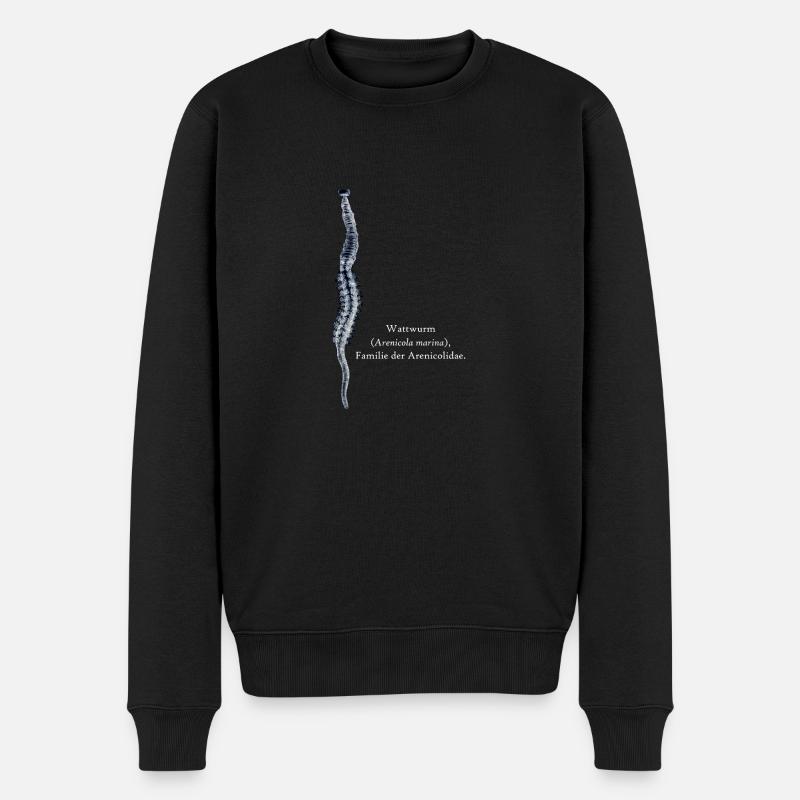 Wattwurm hell - Männer Premium Bio Pullover - Schwarz