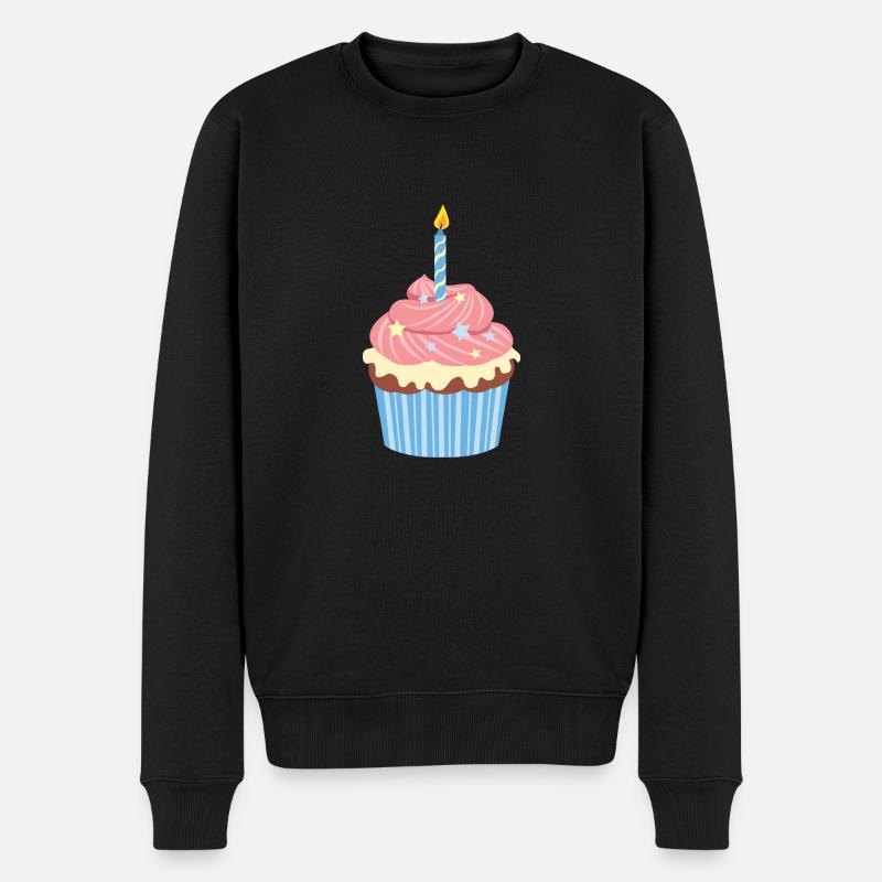 Birthday Cupcake - Männer Premium Bio Pullover - Schwarz