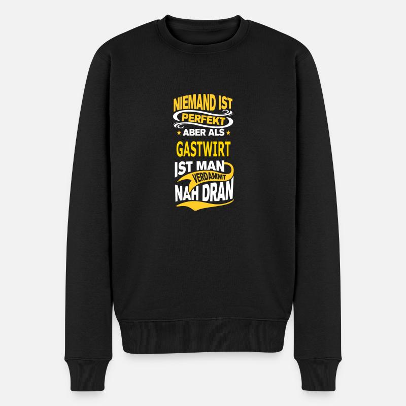 GASTWIRT - Männer Premium Bio Pullover - Schwarz