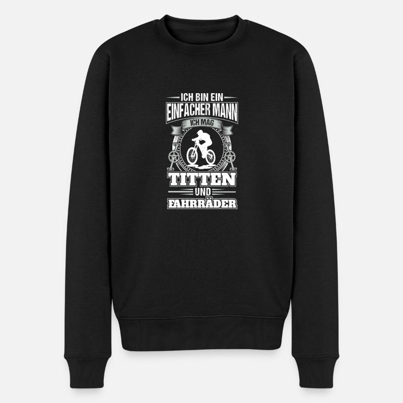 Titten und Fahrräder - Männer Premium Bio Pullover - Schwarz
