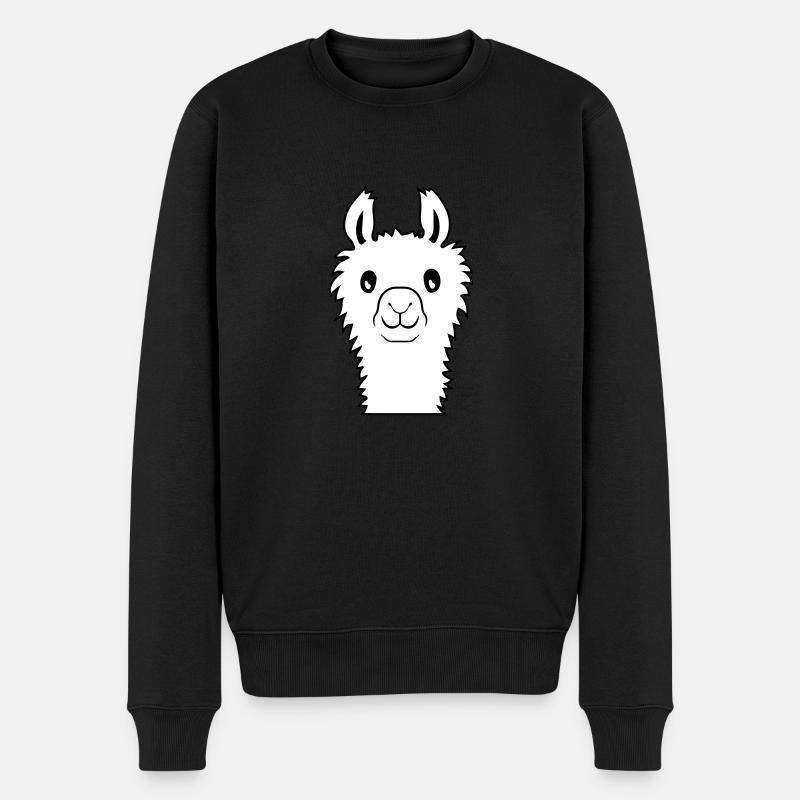 Visage d'alpaga mignon - Pull Premium bio Homme - noir