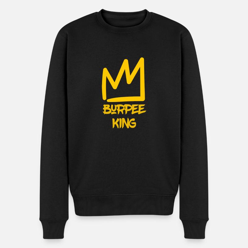 Burpee King - Männer Premium Bio Pullover - Schwarz