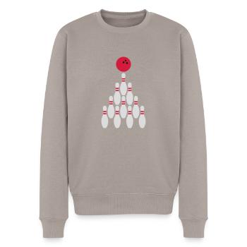 Bowling Kegeln Conception de boules - Pull Premium bio Homme - taupe - Devant - Nico (187cm)