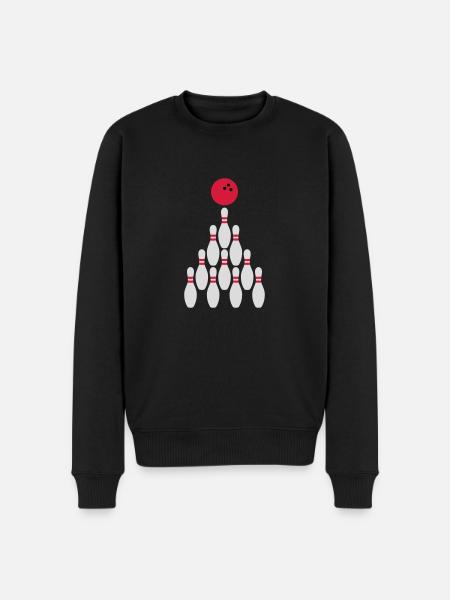 Bowling Kegeln Ball Design - Men's Premium Organic Jumper - black