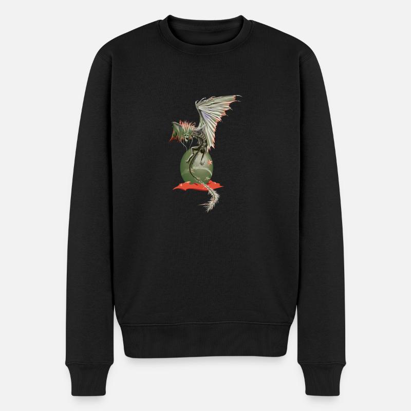 angry Dragon egg - Männer Premium Bio Pullover - Schwarz
