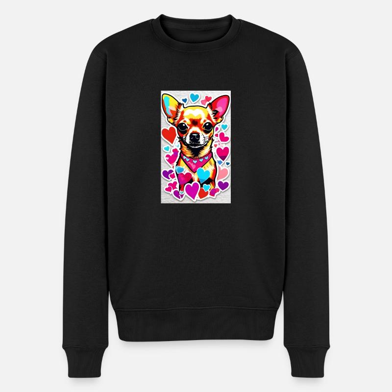 Chihuahua - Männer Premium Bio Pullover - Schwarz