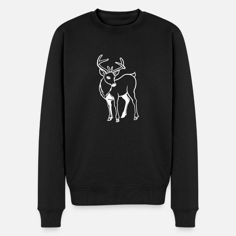 Cerf Cerf Bande dessinée - Pull Premium bio Homme - noir