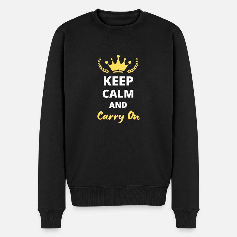 Keep Calm and Carry On - Pull Premium bio Homme - noir