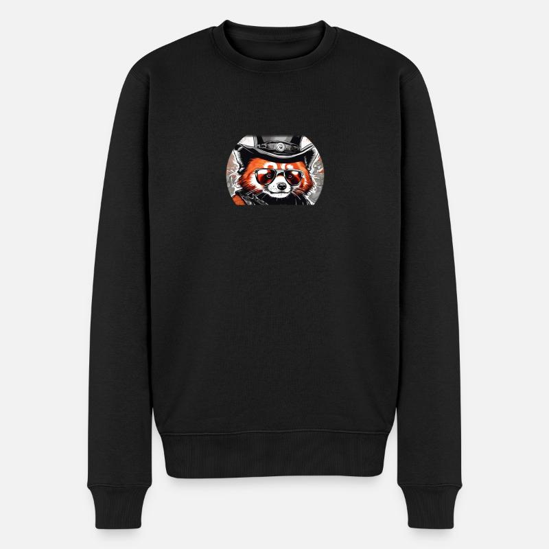 Chapeau de panda roux - Pull Premium bio Homme - noir